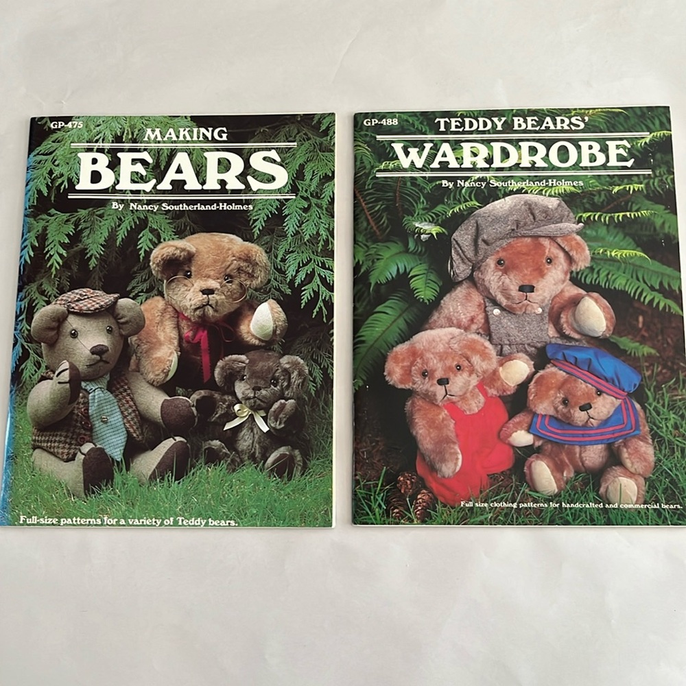 LOT 2 Teddy Bear BOOKS Making Bears Wardrobe Patterns Nancy Southerland-Holmes🧸